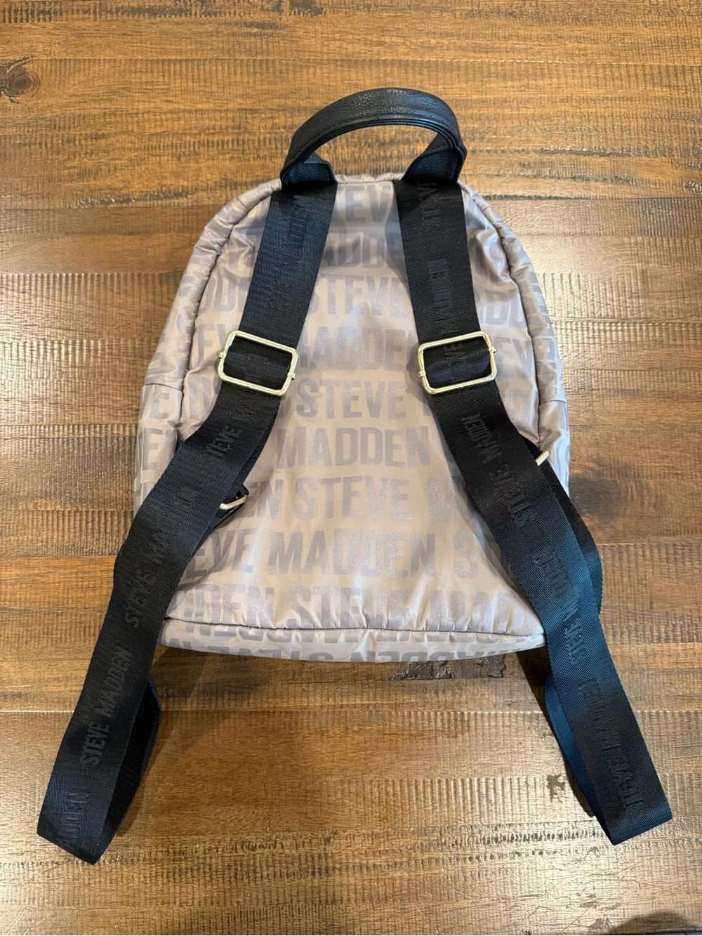 Steve Madden Taupe Logo Mini Backpack